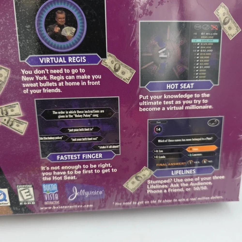 Who Wants to be a Millionaire SW 2nd Ed. box PC CD-ROM Windows 95/98,Macintosh